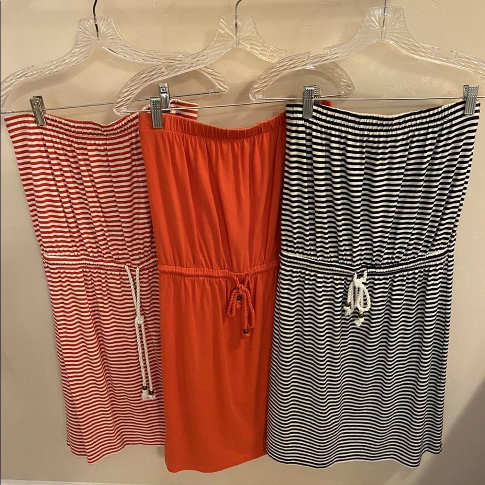 3 GAP Strapless Tie Waist Jersey Dresses Size S